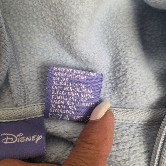 Disney Eeyore Womens Full Zip Hoodie Sweatshirt Jacket Sz Med 10/12 Light Blue - Picture 11 of 11